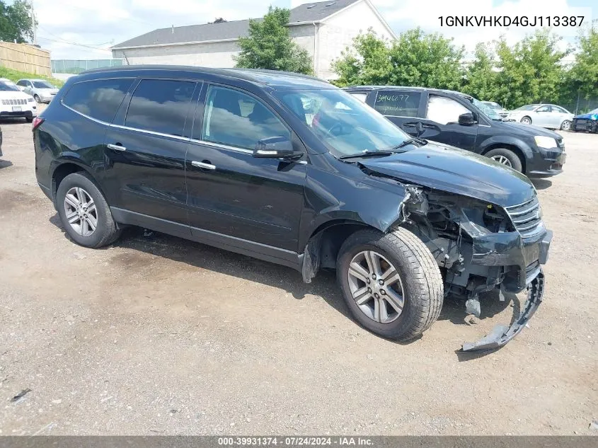 1GNKVHKD4GJ113387 2016 Chevrolet Traverse 2Lt