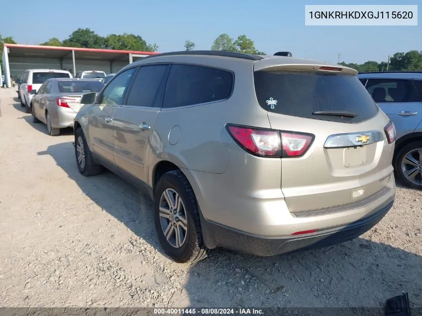 2016 Chevrolet Traverse 2Lt VIN: 1GNKRHKDXGJ115620 Lot: 40011445