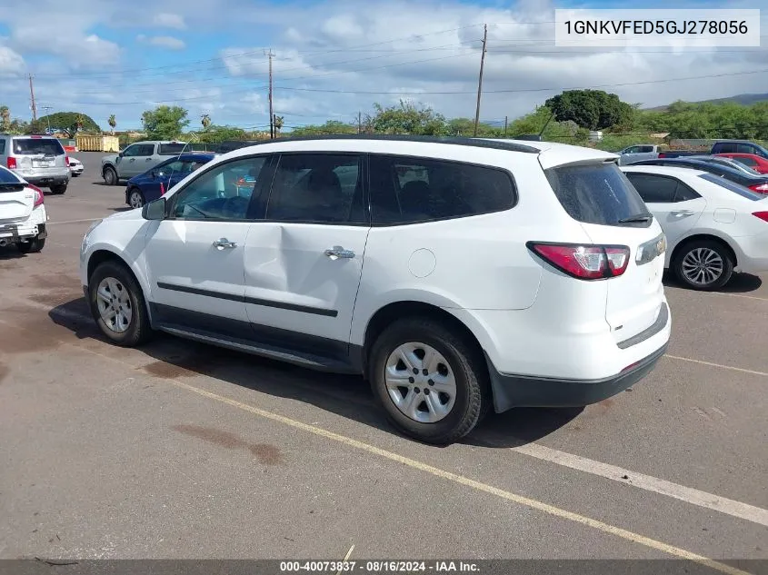 2016 Chevrolet Traverse Ls VIN: 1GNKVFED5GJ278056 Lot: 40073837