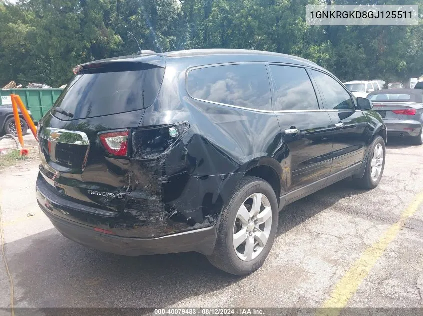 2016 Chevrolet Traverse 1Lt VIN: 1GNKRGKD8GJ125511 Lot: 40079483