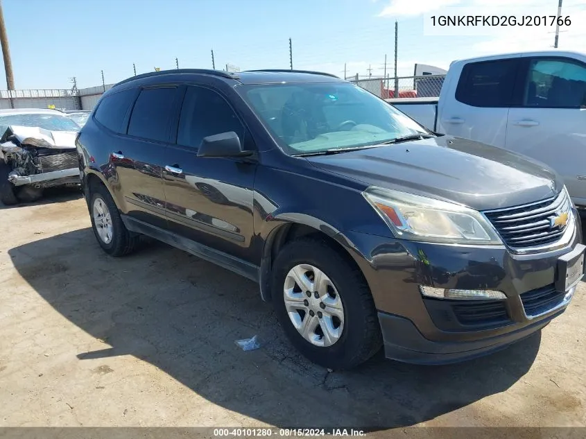 2016 Chevrolet Traverse Ls VIN: 1GNKRFKD2GJ201766 Lot: 40101280