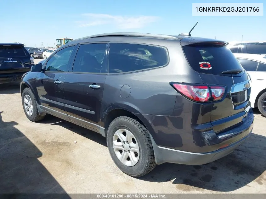 2016 Chevrolet Traverse Ls VIN: 1GNKRFKD2GJ201766 Lot: 40101280