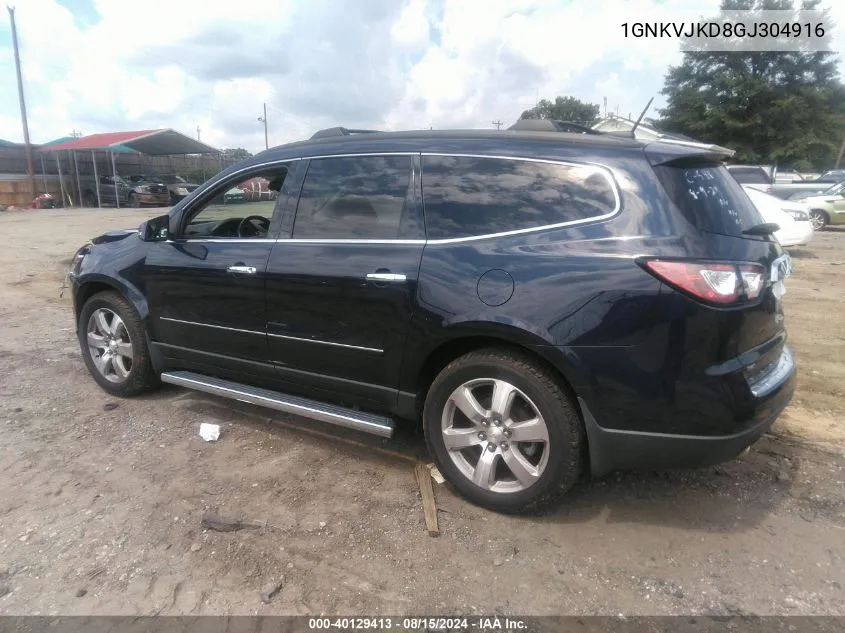 2016 Chevrolet Traverse Ltz VIN: 1GNKVJKD8GJ304916 Lot: 40129413