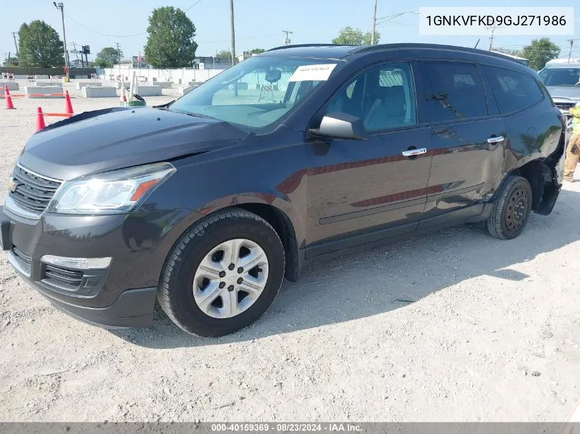 2016 Chevrolet Traverse Ls VIN: 1GNKVFKD9GJ271986 Lot: 40159369