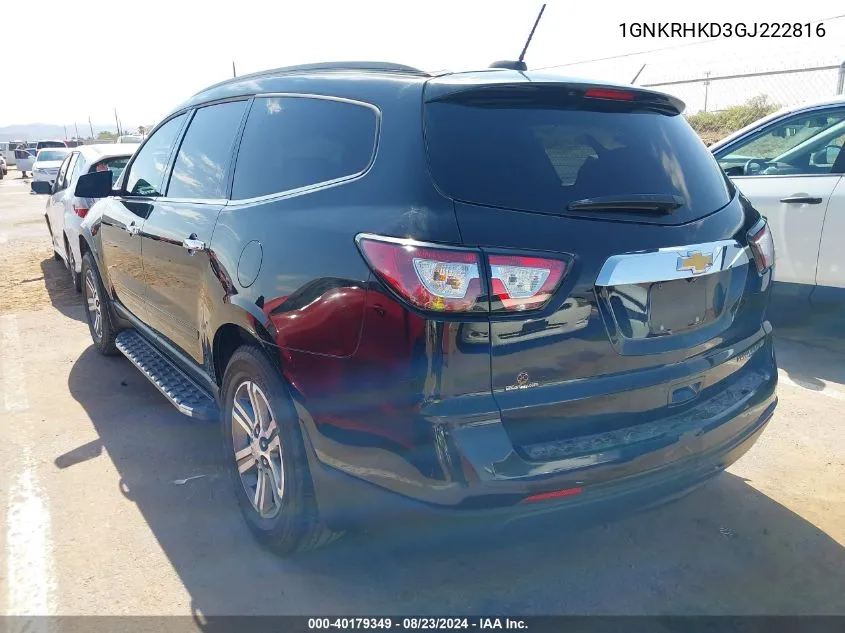 2016 Chevrolet Traverse 2Lt VIN: 1GNKRHKD3GJ222816 Lot: 40179349