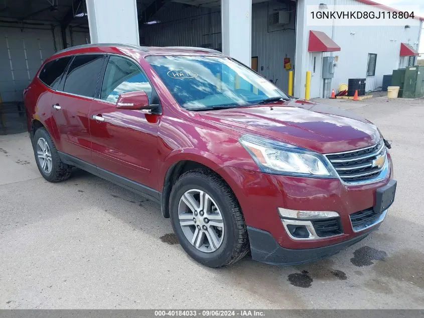 2016 Chevrolet Traverse 2Lt VIN: 1GNKVHKD8GJ118804 Lot: 40184033