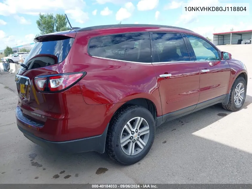 2016 Chevrolet Traverse 2Lt VIN: 1GNKVHKD8GJ118804 Lot: 40184033