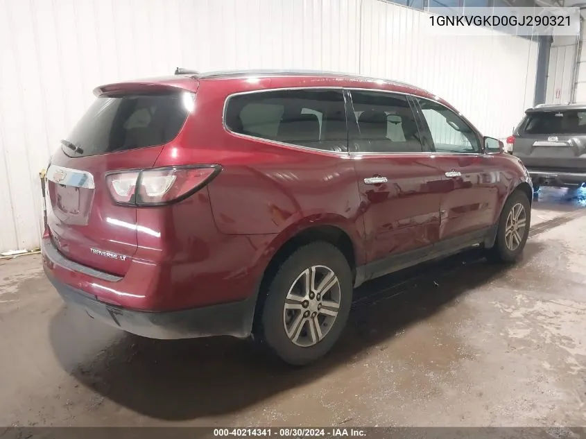 1GNKVGKD0GJ290321 2016 Chevrolet Traverse 1Lt