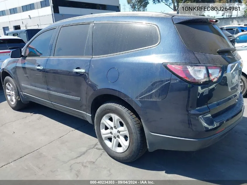 2016 Chevrolet Traverse Ls VIN: 1GNKRFED8GJ264981 Lot: 40234303