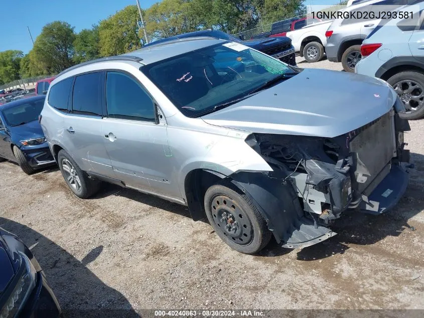 1GNKRGKD2GJ293581 2016 Chevrolet Traverse 1Lt