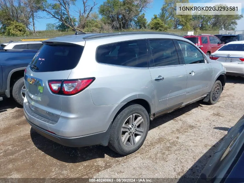 1GNKRGKD2GJ293581 2016 Chevrolet Traverse 1Lt