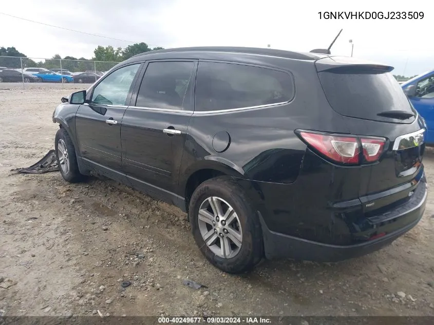 2016 Chevrolet Traverse 2Lt VIN: 1GNKVHKD0GJ233509 Lot: 40249677