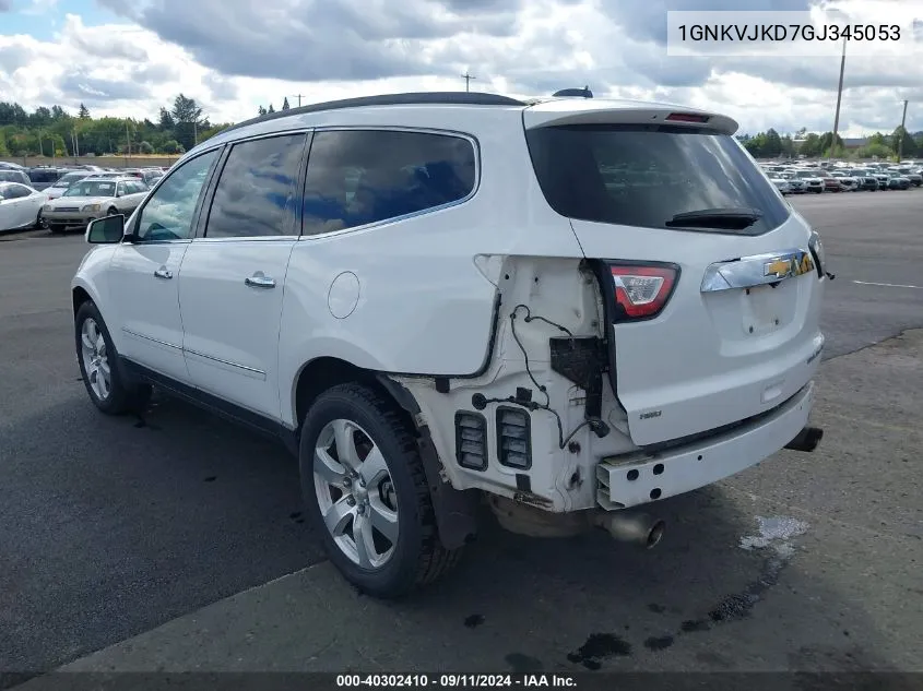 2016 Chevrolet Traverse Ltz VIN: 1GNKVJKD7GJ345053 Lot: 40302410