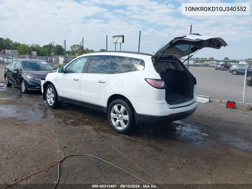 1GNKRGKD1GJ340552 2016 Chevrolet Traverse Lt