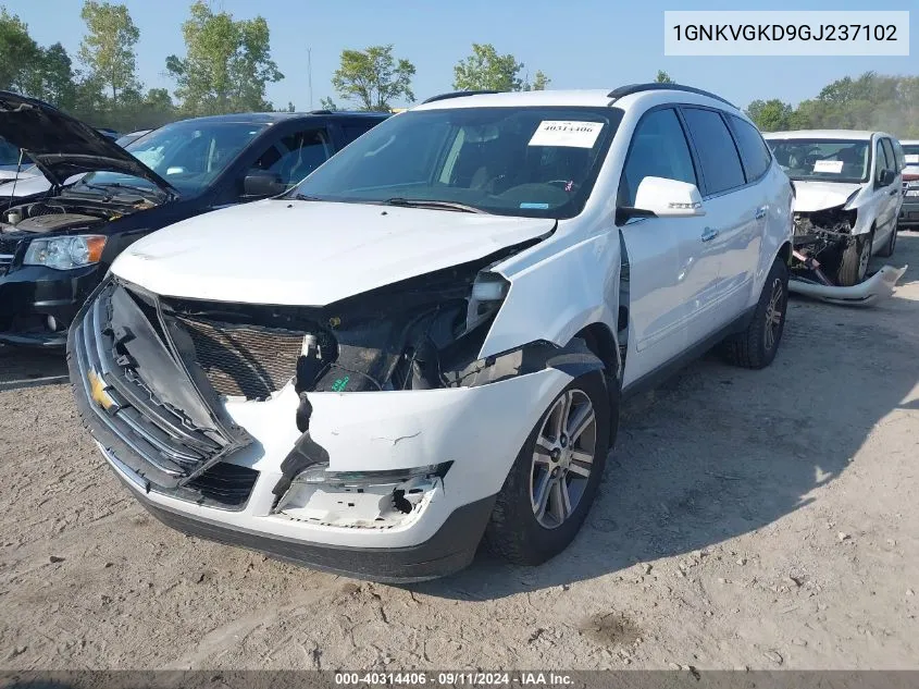 2016 Chevrolet Traverse Lt VIN: 1GNKVGKD9GJ237102 Lot: 40314406