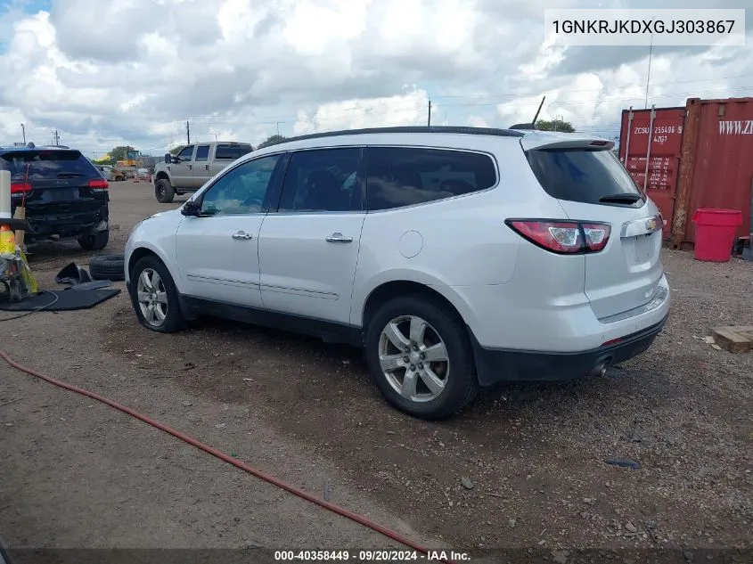 1GNKRJKDXGJ303867 2016 Chevrolet Traverse Ltz