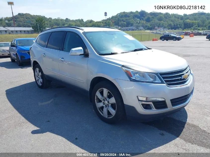 2016 Chevrolet Traverse 1Lt VIN: 1GNKRGKD8GJ218142 Lot: 40372745