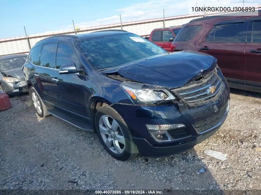 2016 Chevrolet Traverse 1Lt VIN: 1GNKRGKD0GJ306893 Lot: 40373595