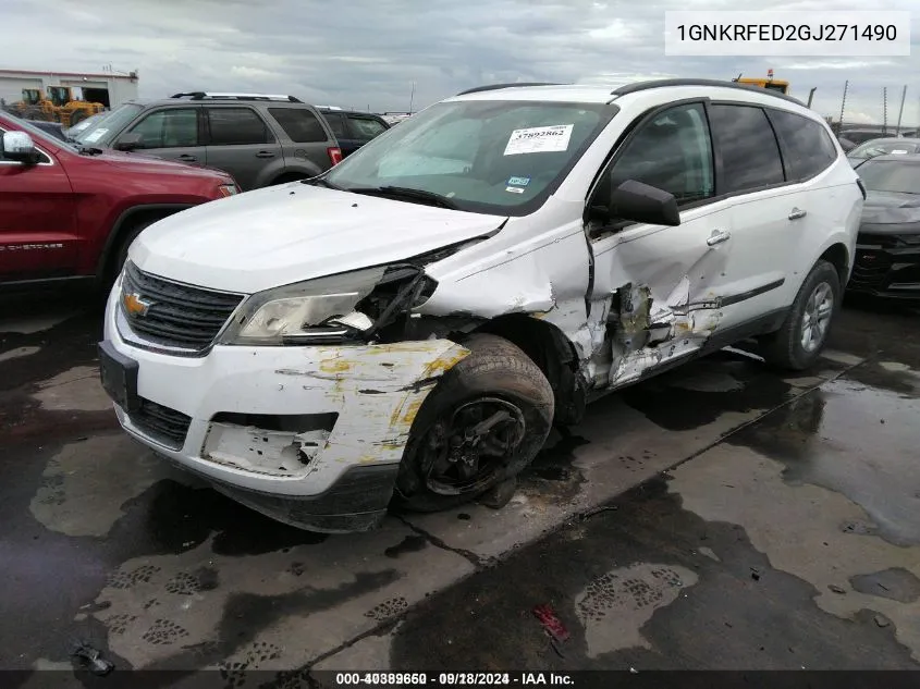 2016 Chevrolet Traverse Ls VIN: 1GNKRFED2GJ271490 Lot: 40389650