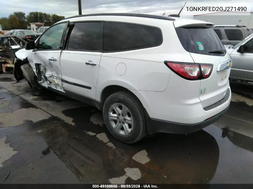 2016 Chevrolet Traverse Ls VIN: 1GNKRFED2GJ271490 Lot: 40389650