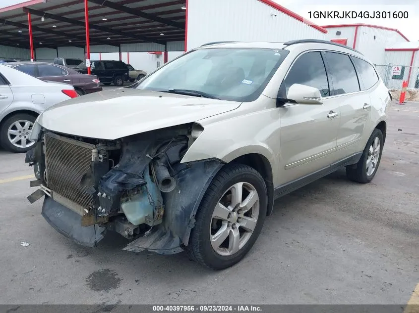 2016 Chevrolet Traverse Ltz VIN: 1GNKRJKD4GJ301600 Lot: 40397956