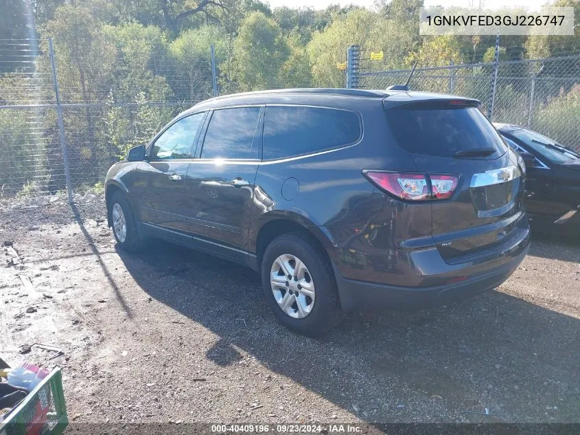 2016 Chevrolet Traverse Ls VIN: 1GNKVFED3GJ226747 Lot: 40409196