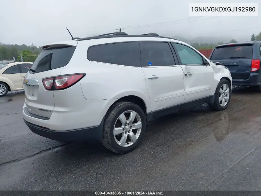 1GNKVGKDXGJ192980 2016 Chevrolet Traverse Lt