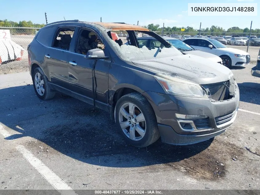 1GNKRGKD3GJ148288 2016 Chevrolet Traverse 1Lt