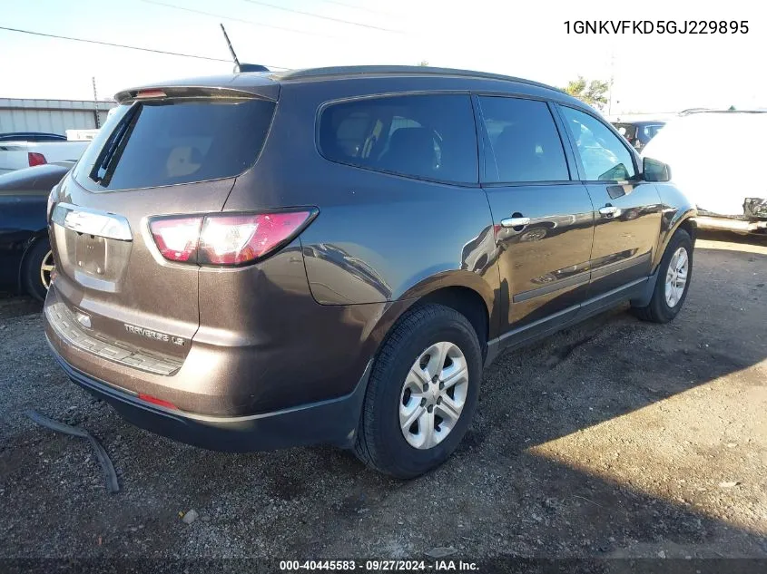 1GNKVFKD5GJ229895 2016 Chevrolet Traverse Ls