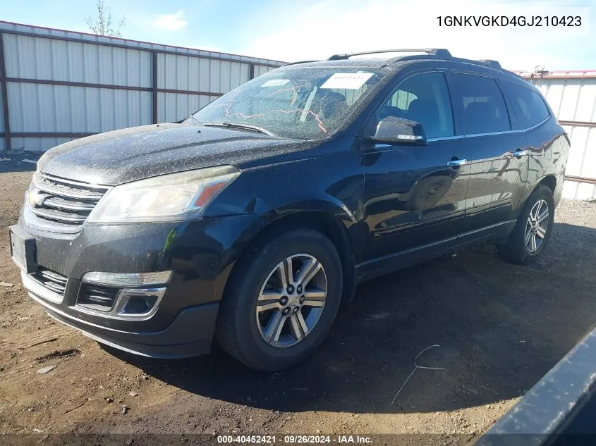 2016 Chevrolet Traverse 1Lt VIN: 1GNKVGKD4GJ210423 Lot: 40452421