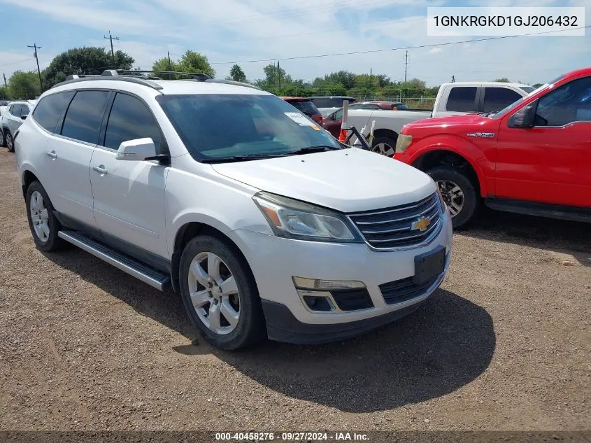 2016 Chevrolet Traverse 1Lt VIN: 1GNKRGKD1GJ206432 Lot: 40458276