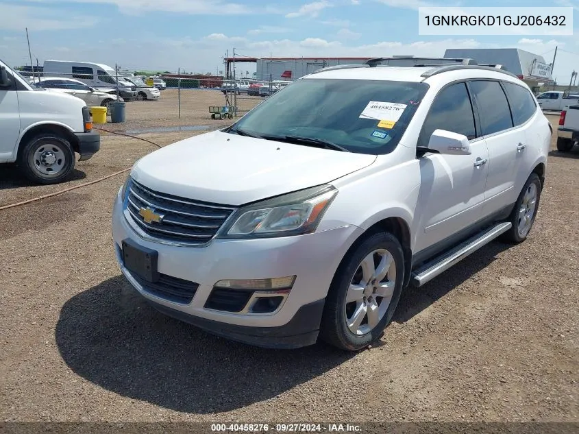 2016 Chevrolet Traverse 1Lt VIN: 1GNKRGKD1GJ206432 Lot: 40458276