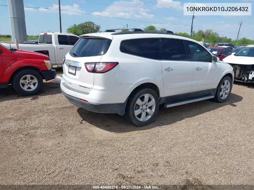 2016 Chevrolet Traverse 1Lt VIN: 1GNKRGKD1GJ206432 Lot: 40458276