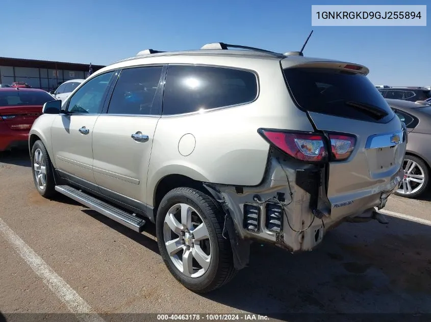 2016 Chevrolet Traverse Lt VIN: 1GNKRGKD9GJ255894 Lot: 40463178