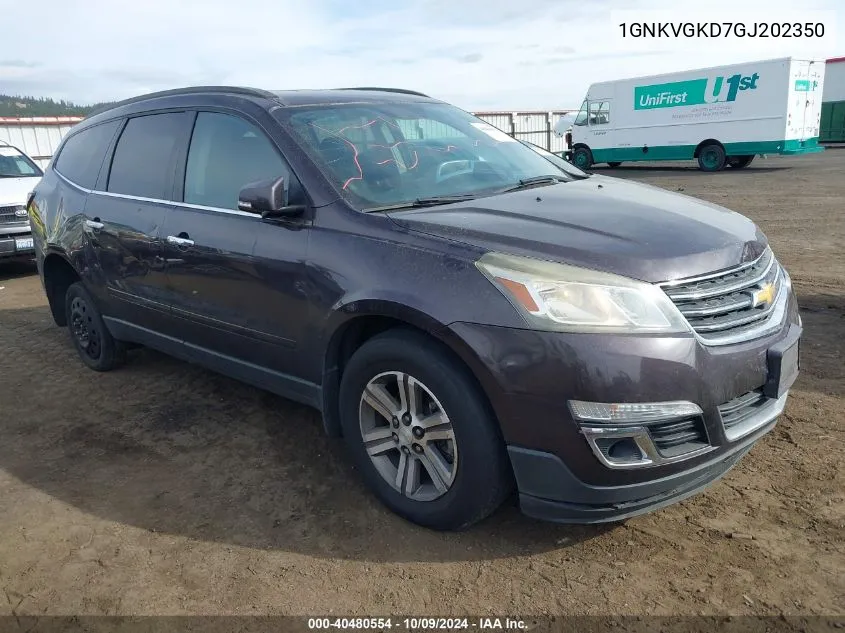 2016 Chevrolet Traverse 1Lt VIN: 1GNKVGKD7GJ202350 Lot: 40480554