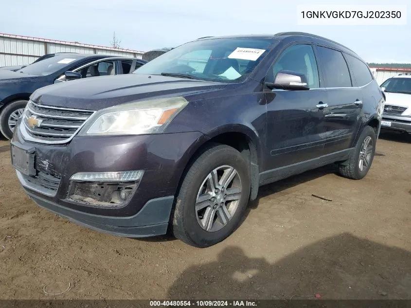 1GNKVGKD7GJ202350 2016 Chevrolet Traverse 1Lt