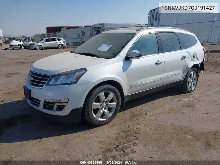 2016 Chevrolet Traverse Ltz VIN: 1GNKVJKD7GJ191427 Lot: 40552696