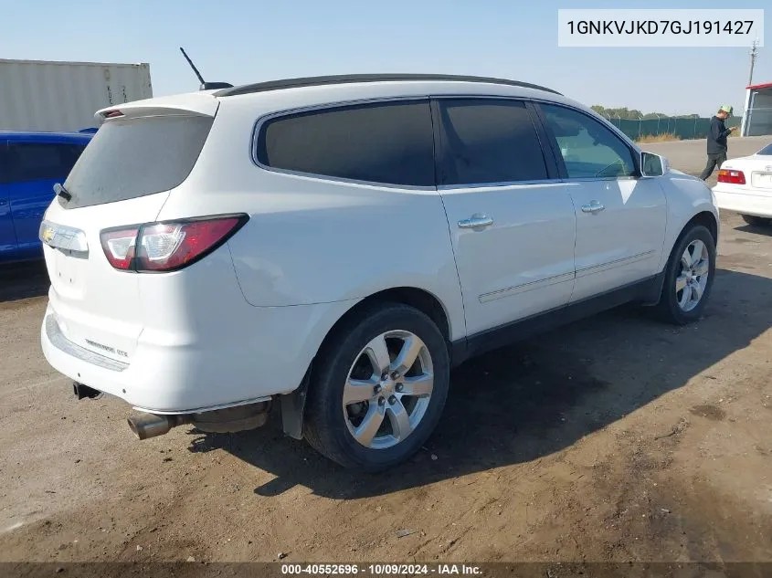 2016 Chevrolet Traverse Ltz VIN: 1GNKVJKD7GJ191427 Lot: 40552696