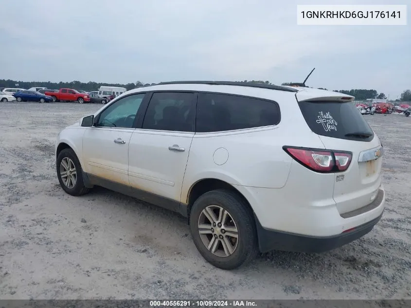 2016 Chevrolet Traverse Lt VIN: 1GNKRHKD6GJ176141 Lot: 40556291