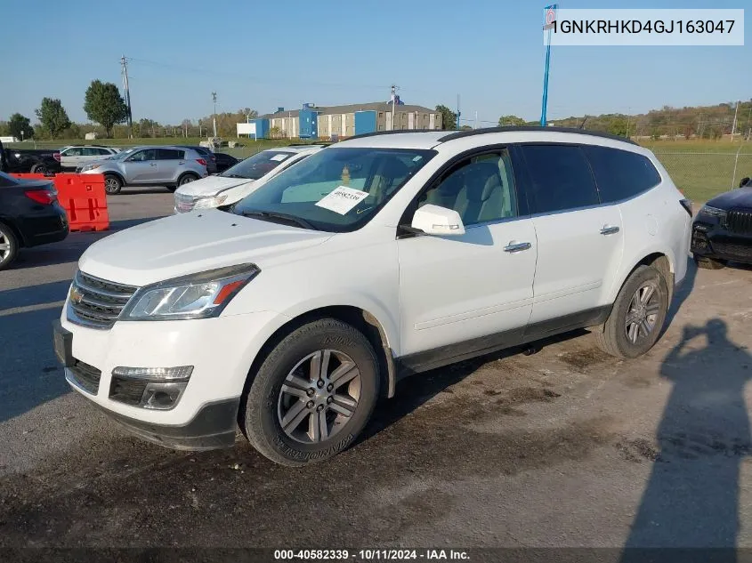 2016 Chevrolet Traverse 2Lt VIN: 1GNKRHKD4GJ163047 Lot: 40582339