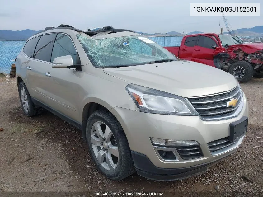 2016 Chevrolet Traverse Ltz VIN: 1GNKVJKD0GJ152601 Lot: 40613571