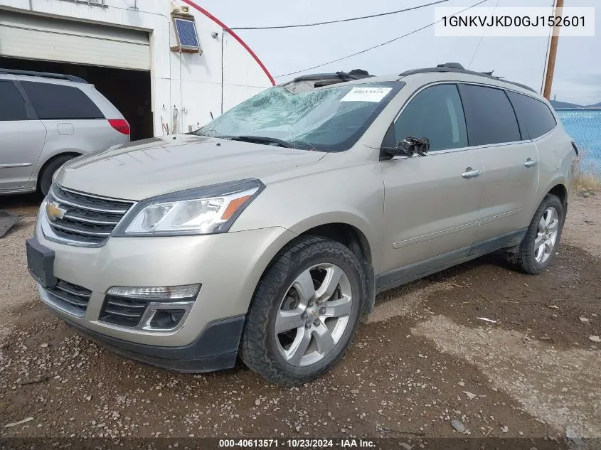 2016 Chevrolet Traverse Ltz VIN: 1GNKVJKD0GJ152601 Lot: 40613571