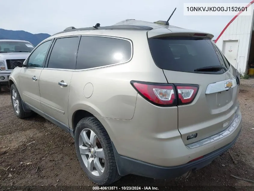 2016 Chevrolet Traverse Ltz VIN: 1GNKVJKD0GJ152601 Lot: 40613571