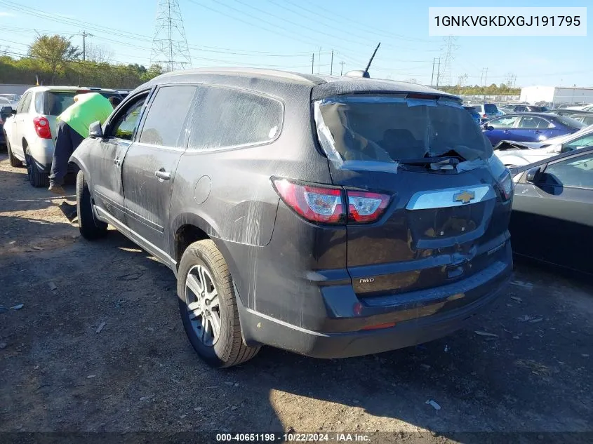 2016 Chevrolet Traverse 1Lt VIN: 1GNKVGKDXGJ191795 Lot: 40651198