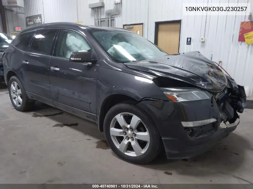 1GNKVGKD3GJ230257 2016 Chevrolet Traverse 1Lt