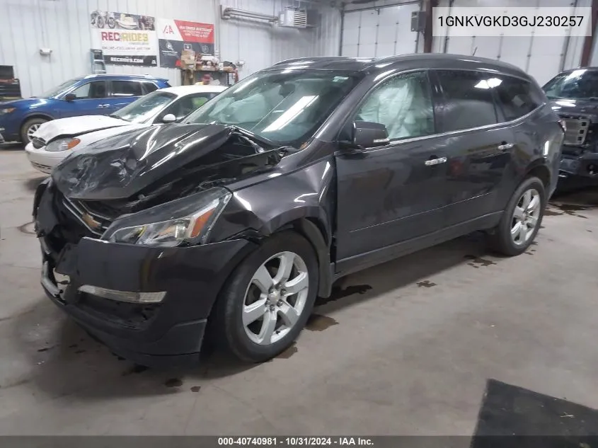 2016 Chevrolet Traverse 1Lt VIN: 1GNKVGKD3GJ230257 Lot: 40740981