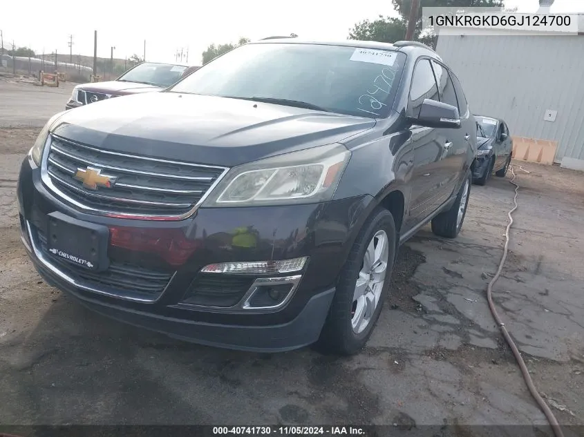 2016 Chevrolet Traverse 1Lt VIN: 1GNKRGKD6GJ124700 Lot: 40741730