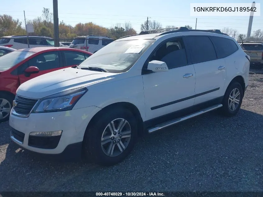 2016 Chevrolet Traverse Ls VIN: 1GNKRFKD6GJ189542 Lot: 40748029