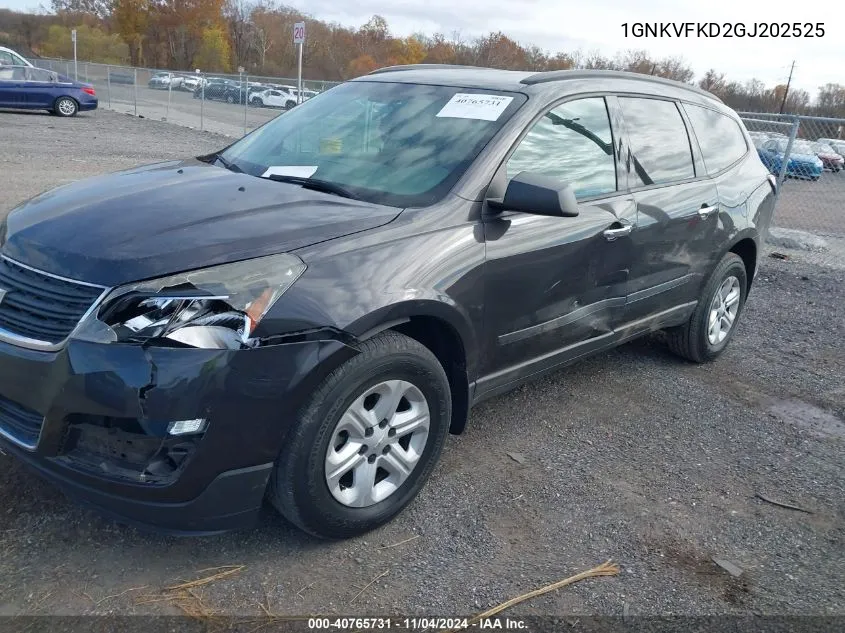 1GNKVFKD2GJ202525 2016 Chevrolet Traverse Ls