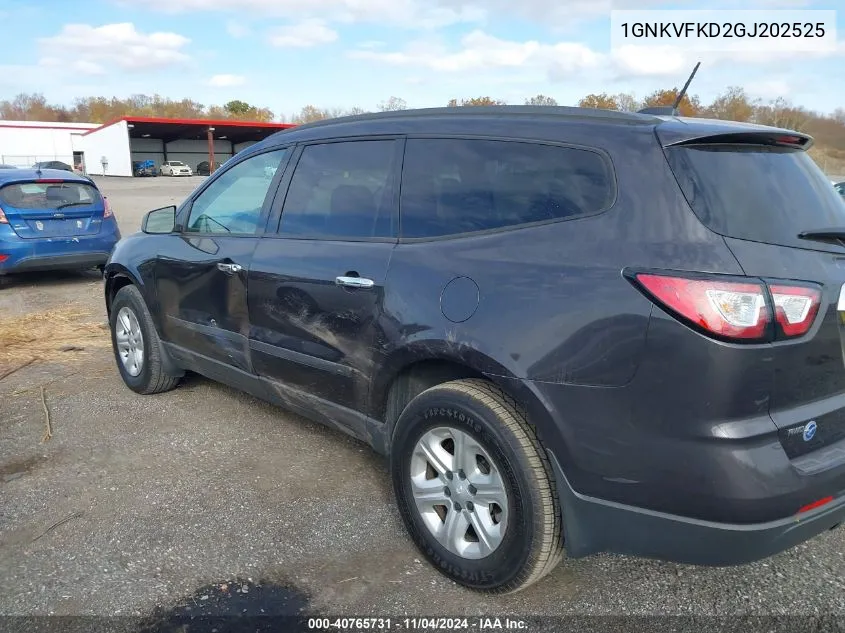 1GNKVFKD2GJ202525 2016 Chevrolet Traverse Ls